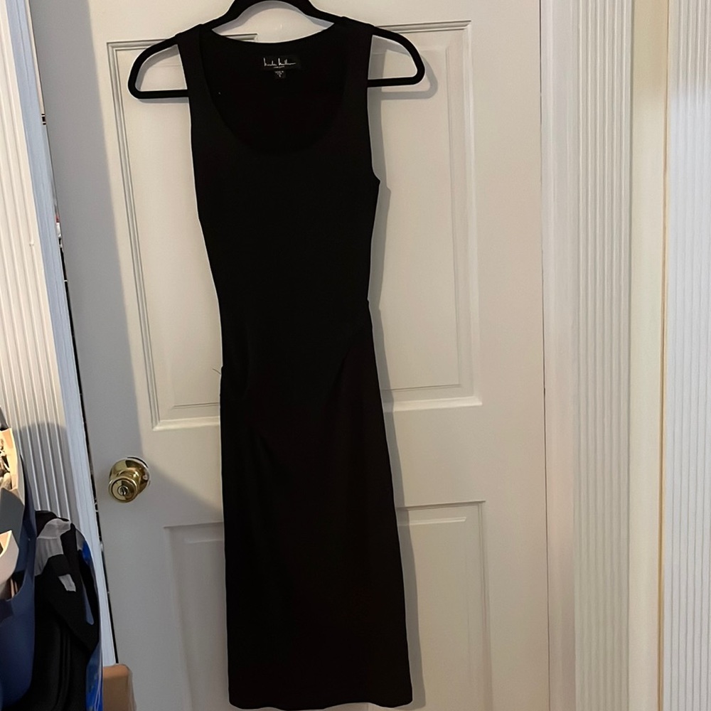 Black Nicole Miller Silk Bodycon Dress, small